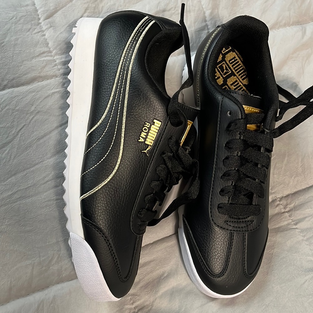 Puma Roma Metallic Gold Stitch 7.5